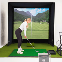 Golf Simulator Enclosure Built for Indoor Practice, 7 Size Options, Pro Impact Screen, Free Side Barriers