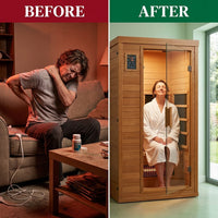 Barcelona 1 to 2 Person Low EMF FAR Infrared Home Sauna — Before & After