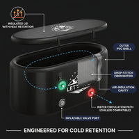 Inflatable Ice Bath Tub for Athletes – 216-Gallon Cold Plunge Tub with Insulated Lid, Full-Body Stretch Design, Insulated & Water Chiller Compatible, Portable for Indoor & Outdoor Recovery — How It Works