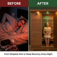 Klondike 4-Person Cedar Infrared Sauna with 9 Heaters — Before & After