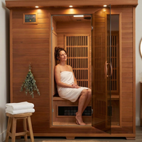 Klondike 4-Person Cedar Infrared Sauna with 9 Heaters — Lifestyle