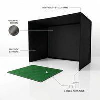 Simbox Golf Simulator Enclosure - 7 Sizes Available — infographic